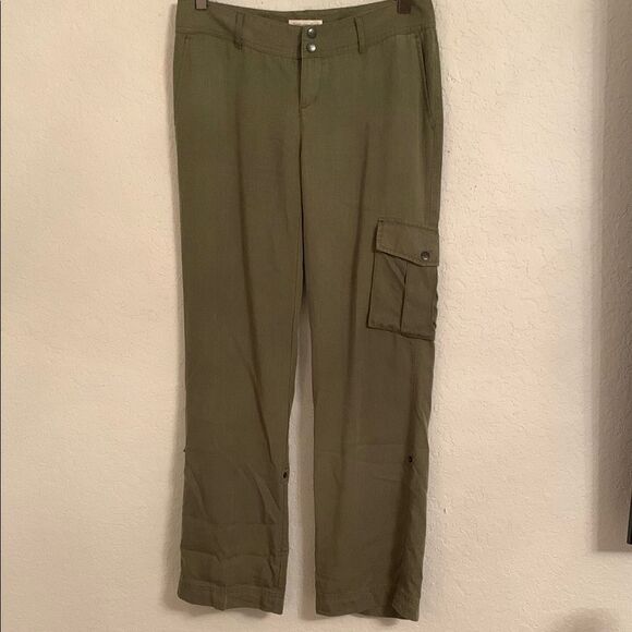 Coldwater Creek Olive Tencel Roll-Up Cargo Pants Women’s Size 6 - Picture 1 of 12